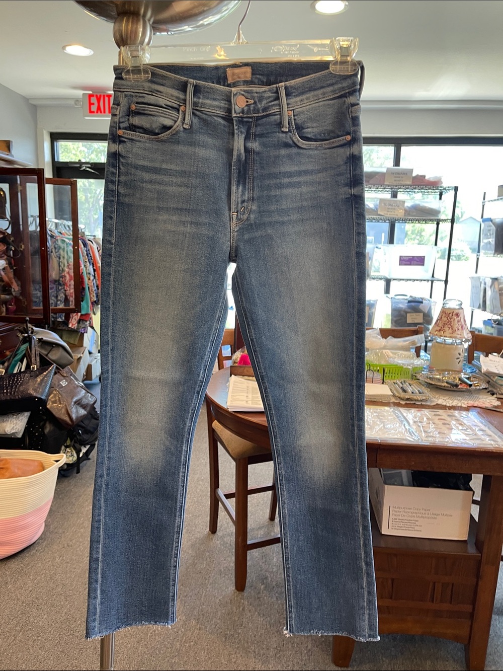 MOTHER The Mid Rise Dazzler Ankle Fray Jeans Size 28 |Riding The Cliff SideWash